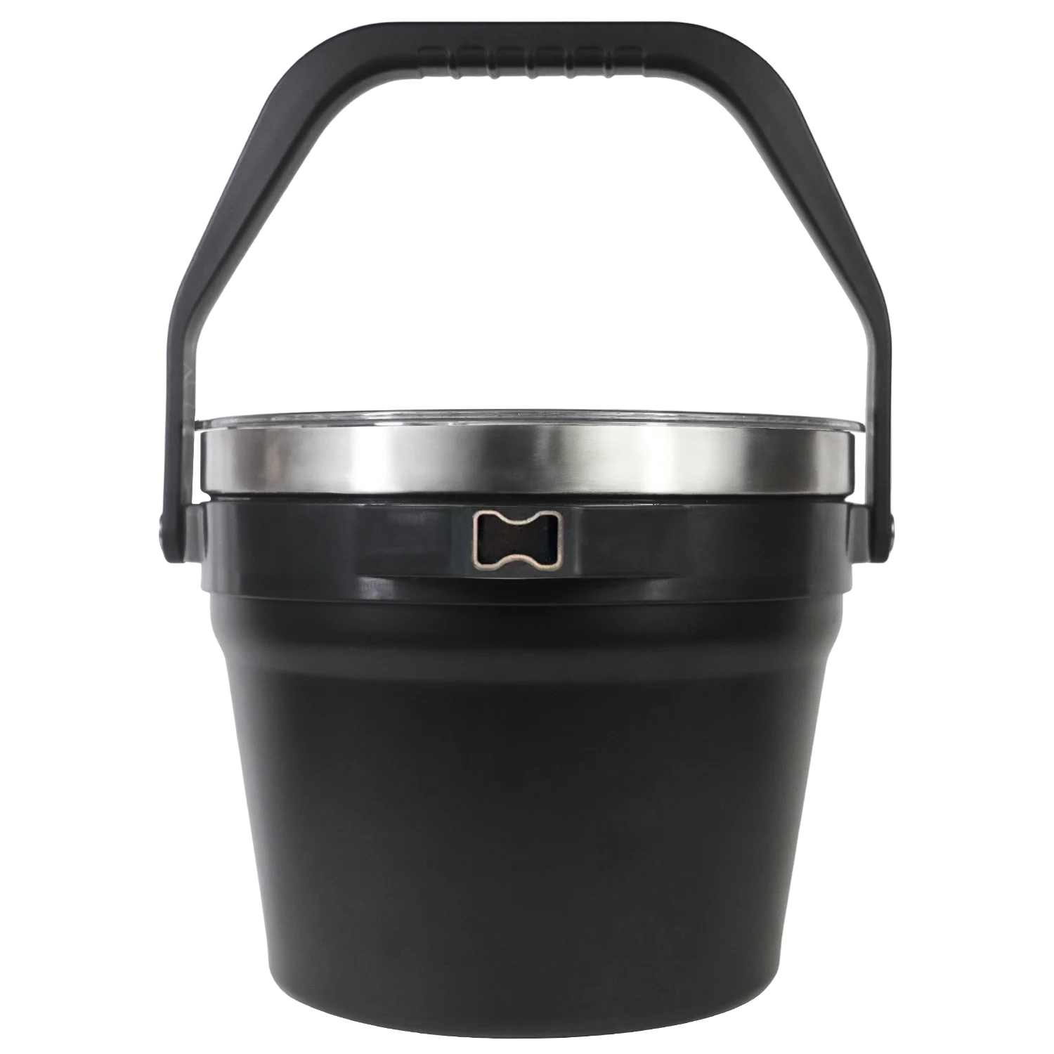 Luxury 7l Custom Logo Round Double Layer Metal Stainless Steel Black Ice Buckets Beverage Tubs With Beer Opener For Parties