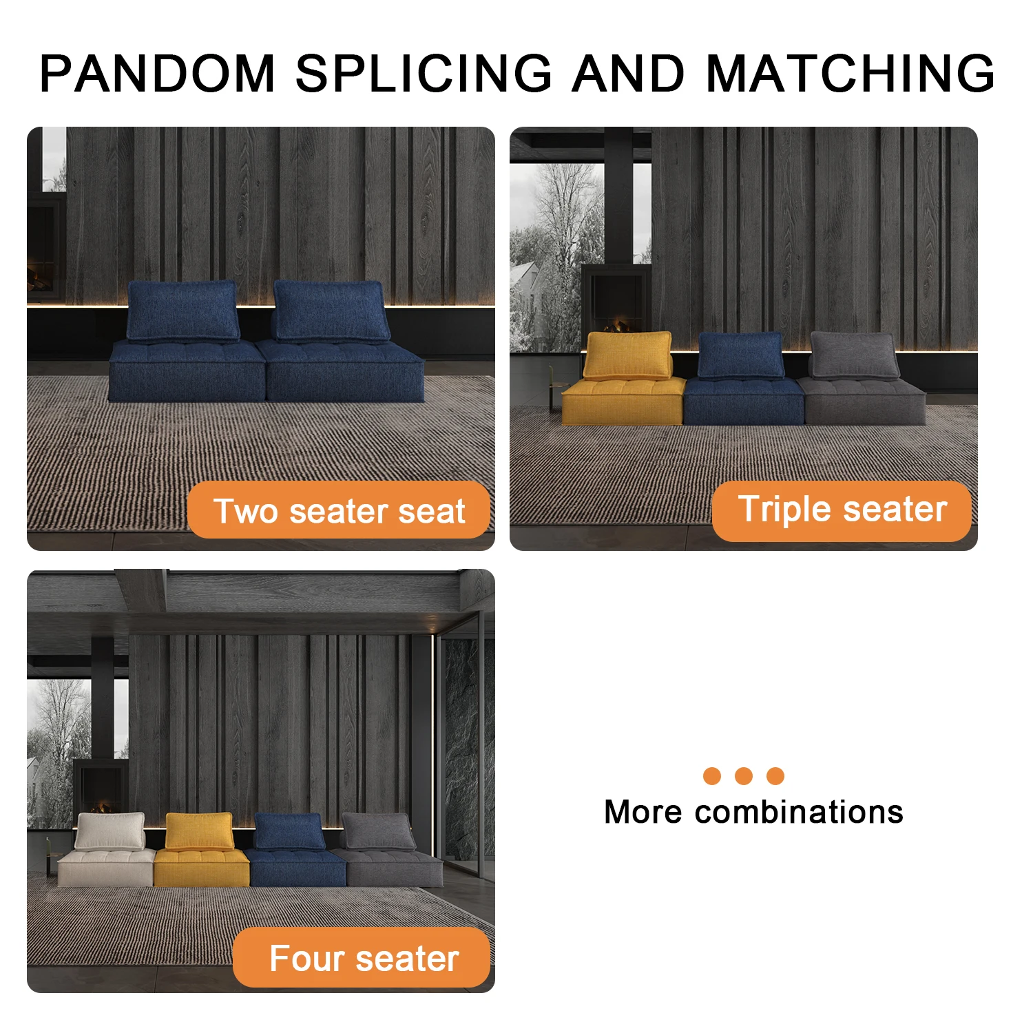 Drop shipping White Cotton Linen Factory Direct Selling Modular Sectional Sofa Free Combination For Apartment Living Room