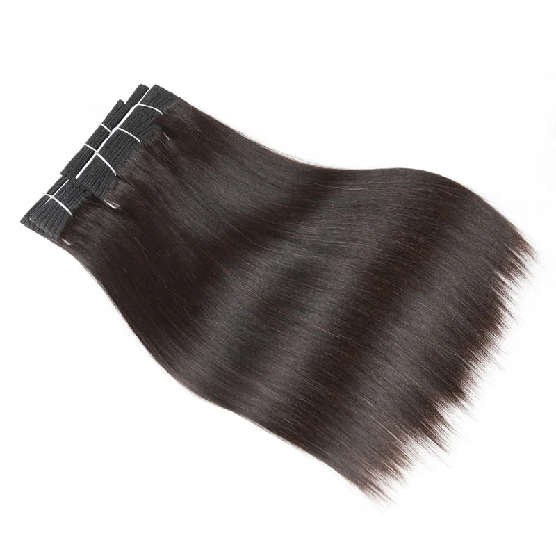 Wholesale 6 to 30 inch natural black silky straight wave indian double drown human hair bundles virgin remy Human hair extension