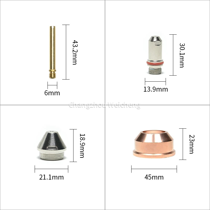 CNC Plasma Cutting Consumable FY-A500 Plasma Electrode Nozzle Shield And Water Tube Spare Parts