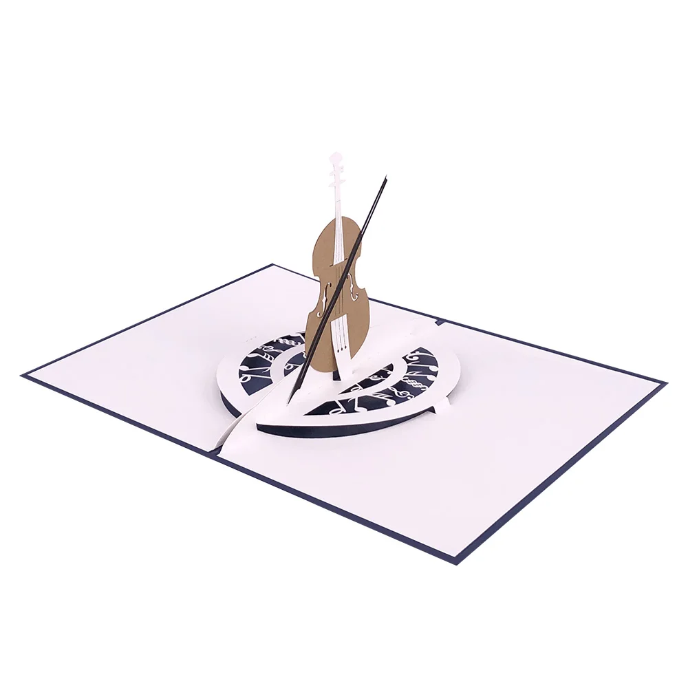 Customized Chinese Style Guitar Pop Up Greeting Card