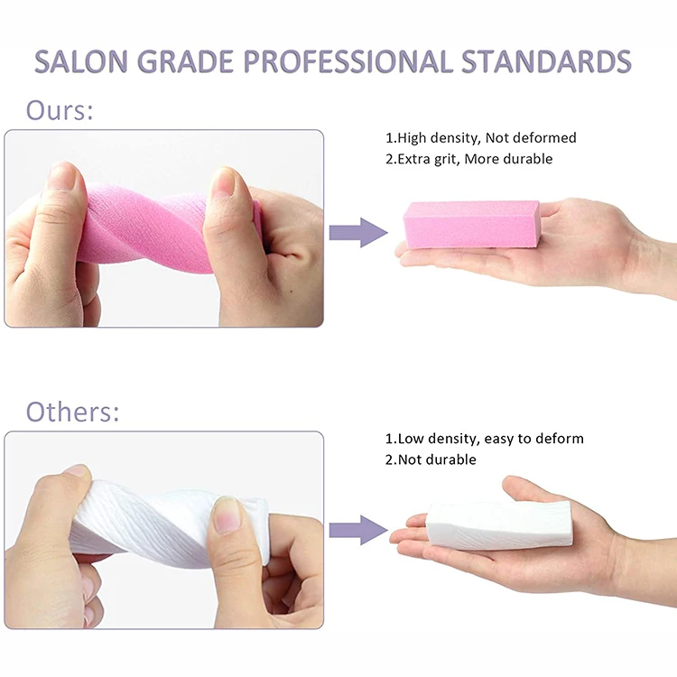 Wholesale Colorful Nail Buffer Block Bulk Tool Shine Squares Sponge Kit OEM Custom Logo Pink Manicure