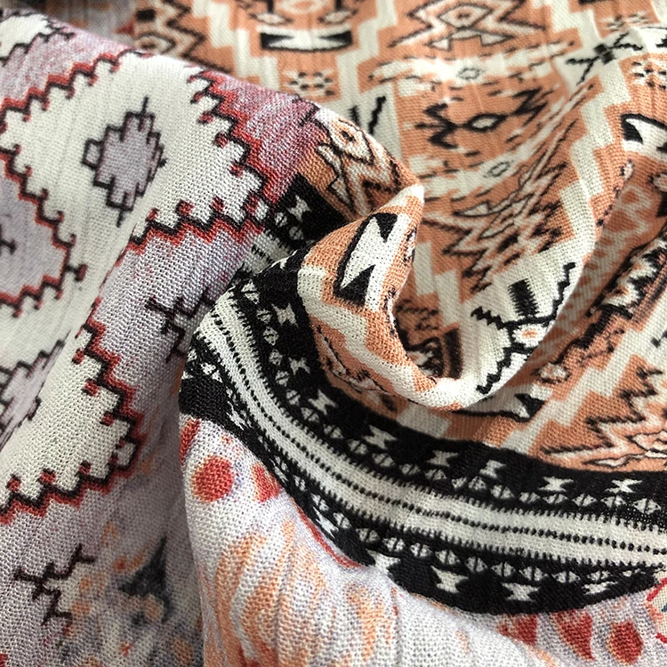 Hot selling woven 100% printed crepe rayon viscose fabric for garment