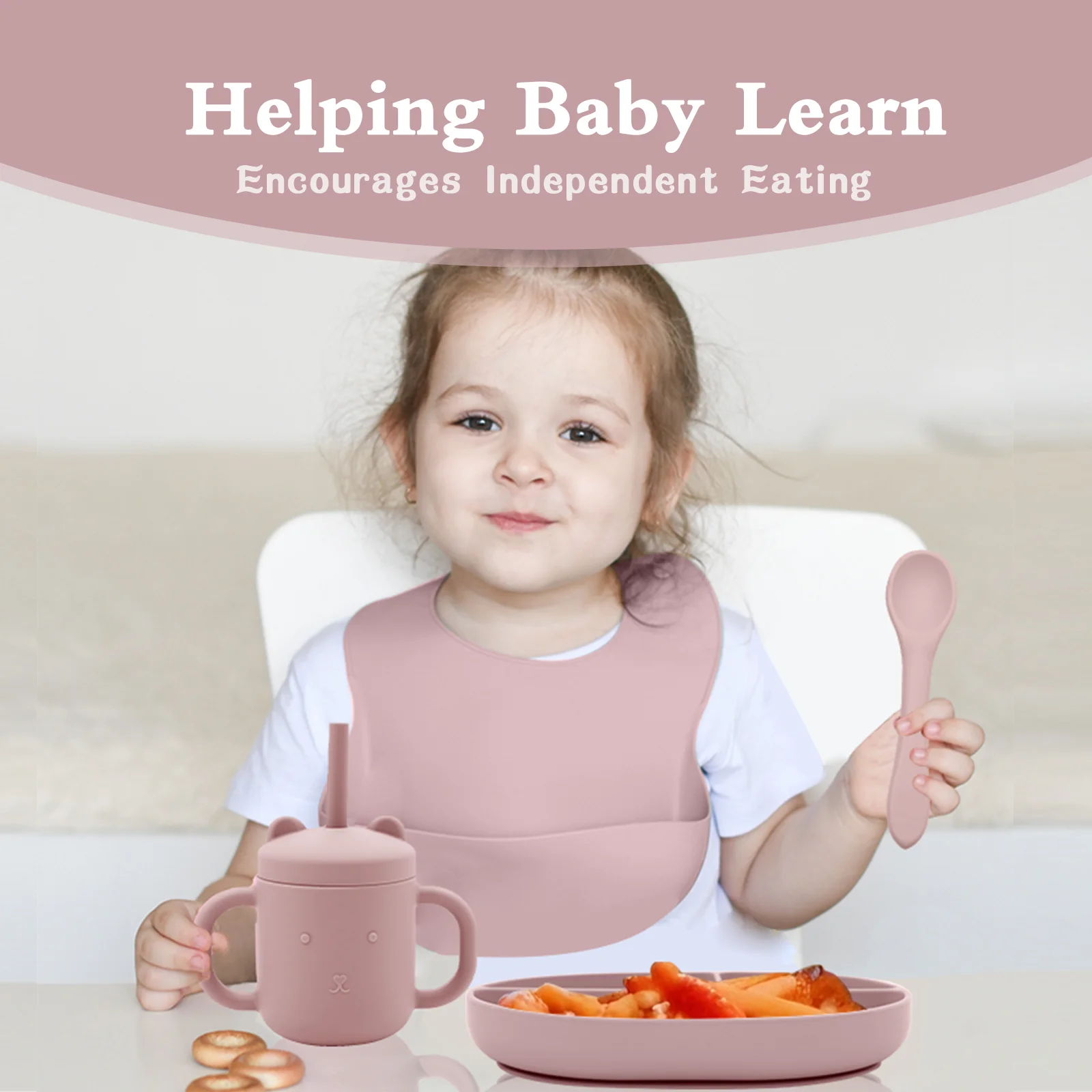 Silicone Baby Dinnerware Set Manufacturer Baby Weaning Set Suction Plate Baby Feeding Bowl And Spoon Set