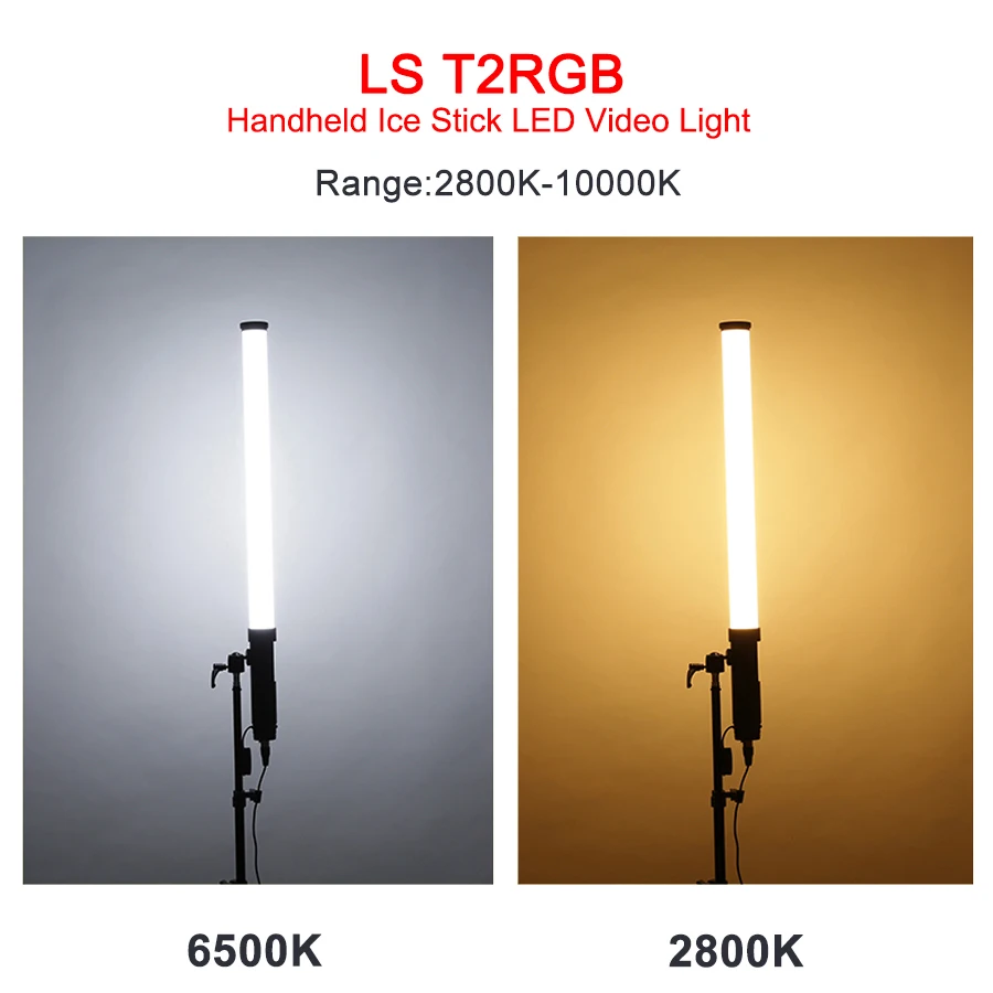 LS T2RGB RGB Colorful Photography Lighting Handheld LED Video Light 2800-10000K LED Stick Camera Light For Youtube Video