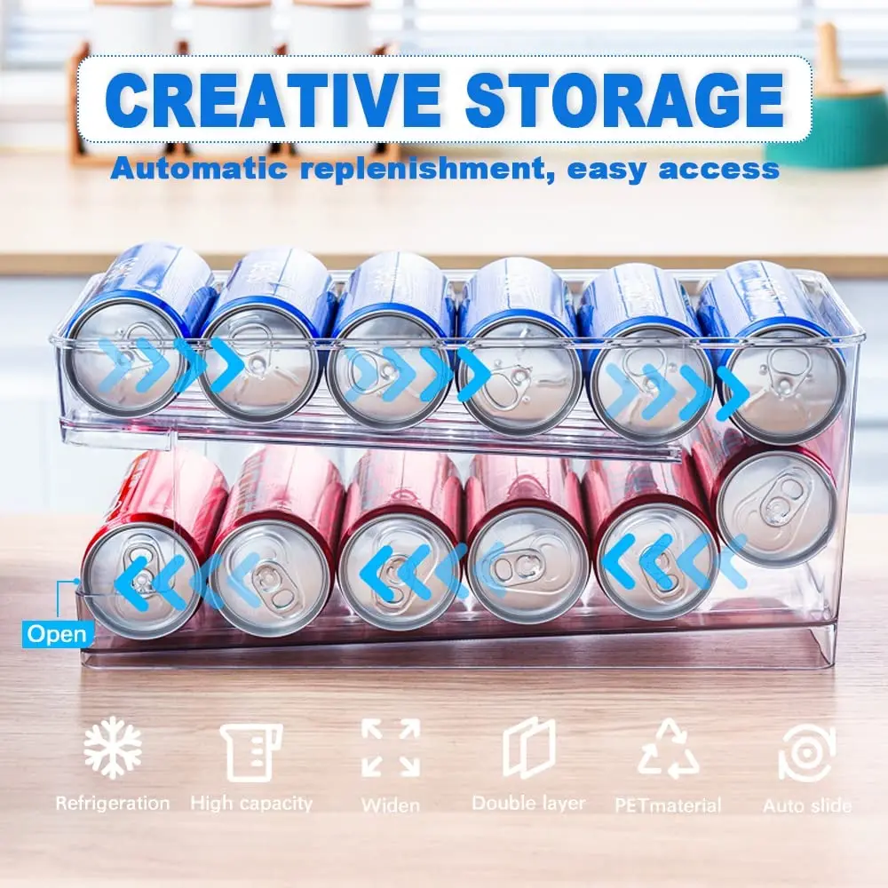 Refrigerator Organizer PET Food Storage Box Refrigerator Drink Holder Other Storage Boxes Stackable Storage