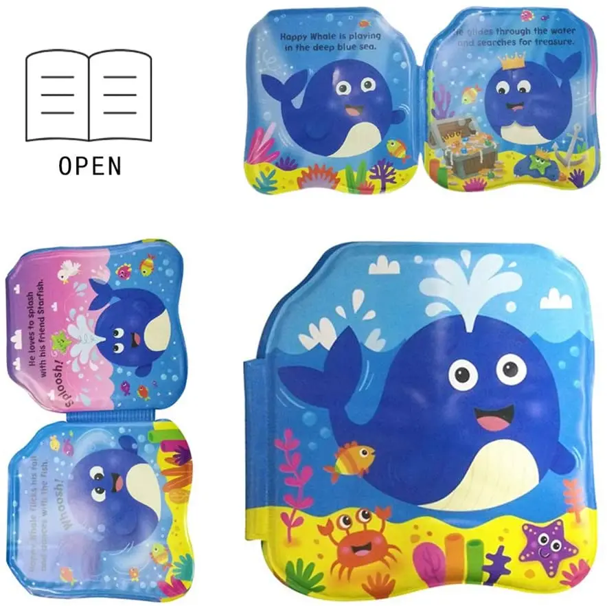 Nontoxic Fabric Soft Baby Peva Books Early Education Toys Washable Baby Bath Books