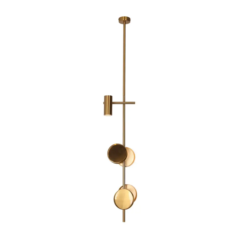 Modern simple nordic brass pendant light single head creative dining room  master bedroom bedside small delicate chandelier