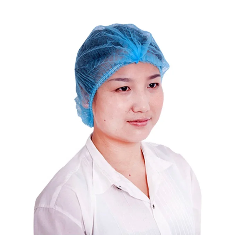 Wholesale hairnet mob cap round doctor nurse surgical disposable head cap non woven cap bouffant