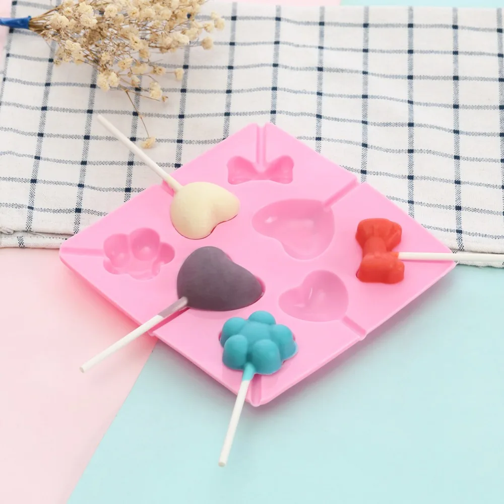 Lollipop Chocolate Silicone Mold 3D Ice Mold Cake Fondant Jelly Mould DIY Cake Baking Decoration Resin Soap Mold Baking Tools