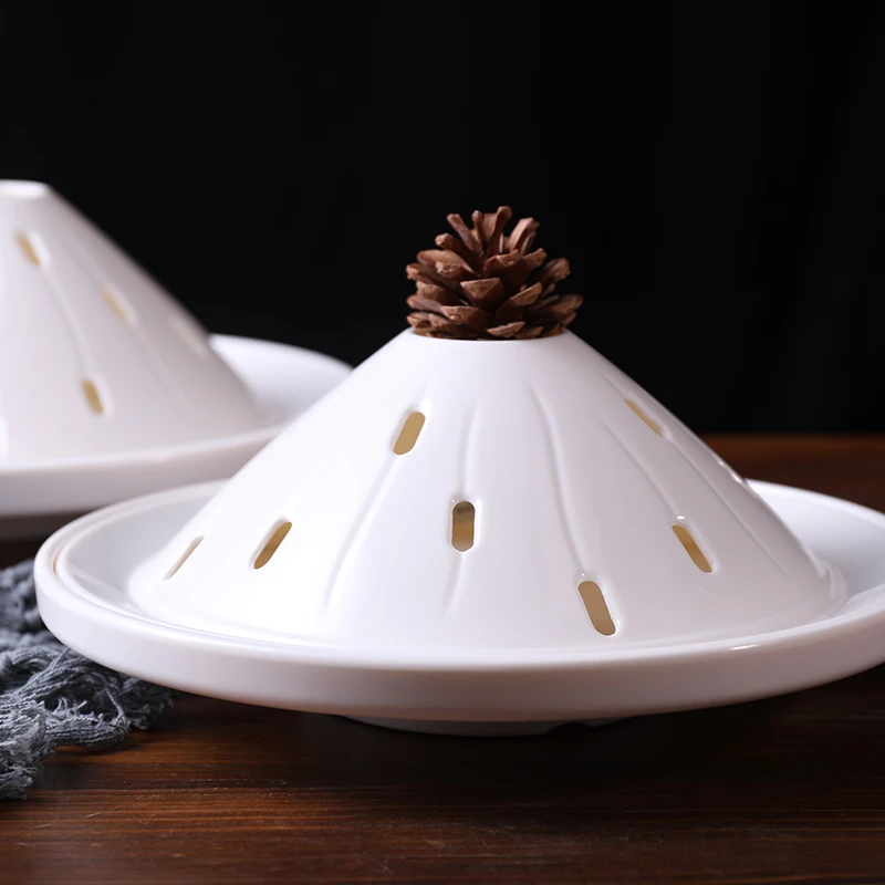 
Multiple size custom white round dry ice plate design restaurant hotel sushi sashimi melamine tray 