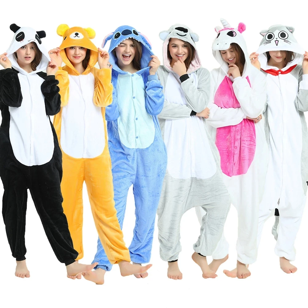 Fleece unicorn one-piece pajamas female adult cartoon animal Christmas Halloween cosplay costume