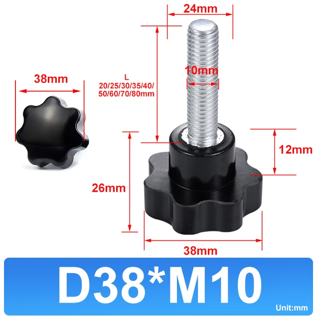 Hot Selling Galvanizing Process Plum Handle Screw M4 M5 M6 M8 M10 M12 M16 Torx Thumb Clamp