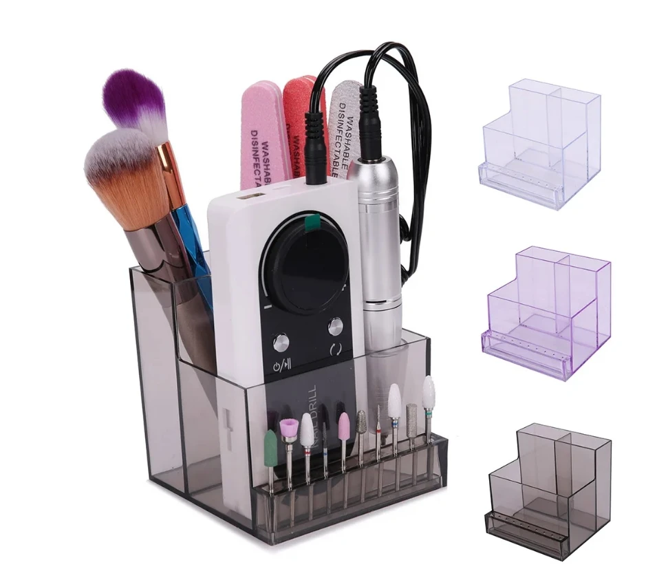 Nail Drill Bits Storage Box Manicure Tools Professional Holder Nail Drill Bit Organizer Bits Stand Display Polish Grinder Box