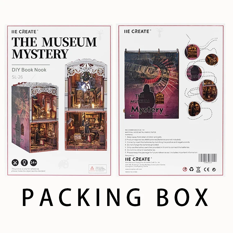 IIECREATE 3D Wooden Education Toys SL-26 The Museum Mystery  Book Nook