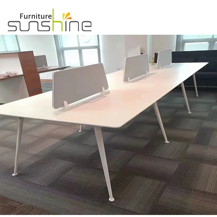 Open Workstation Desk Office Furniture Modular Cubicle Industrial Loft Style Large Solid Table Custom Staff Workstations Tables