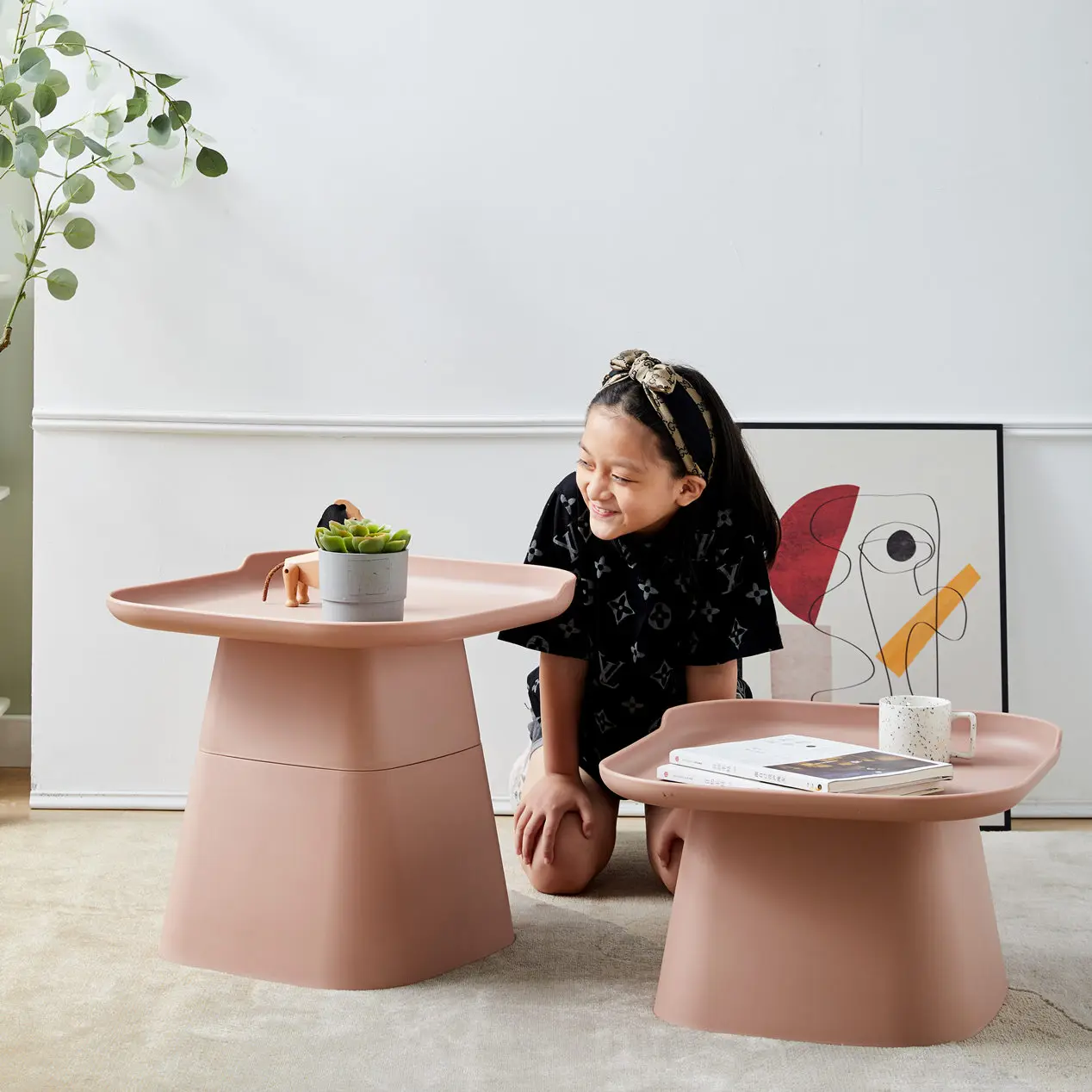 High Quality China Manufacturer Console Plastic Tables Home Furniture Bedroom Side Table Modern