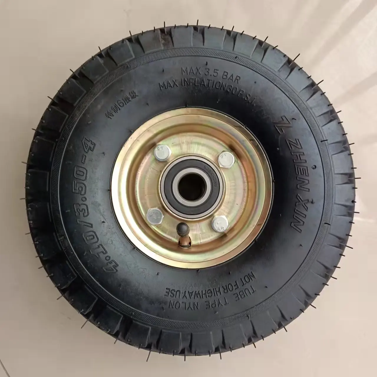 10 inch small pneumatic rubber tyre 410/350-4 trolley wagon wheel