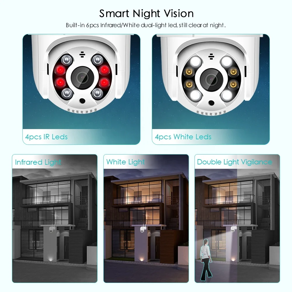 icsee app outdoor ptz wifi dome camera 3MP Digital Human Detection Night Vision Video Surveillance 4mp icsee Camera