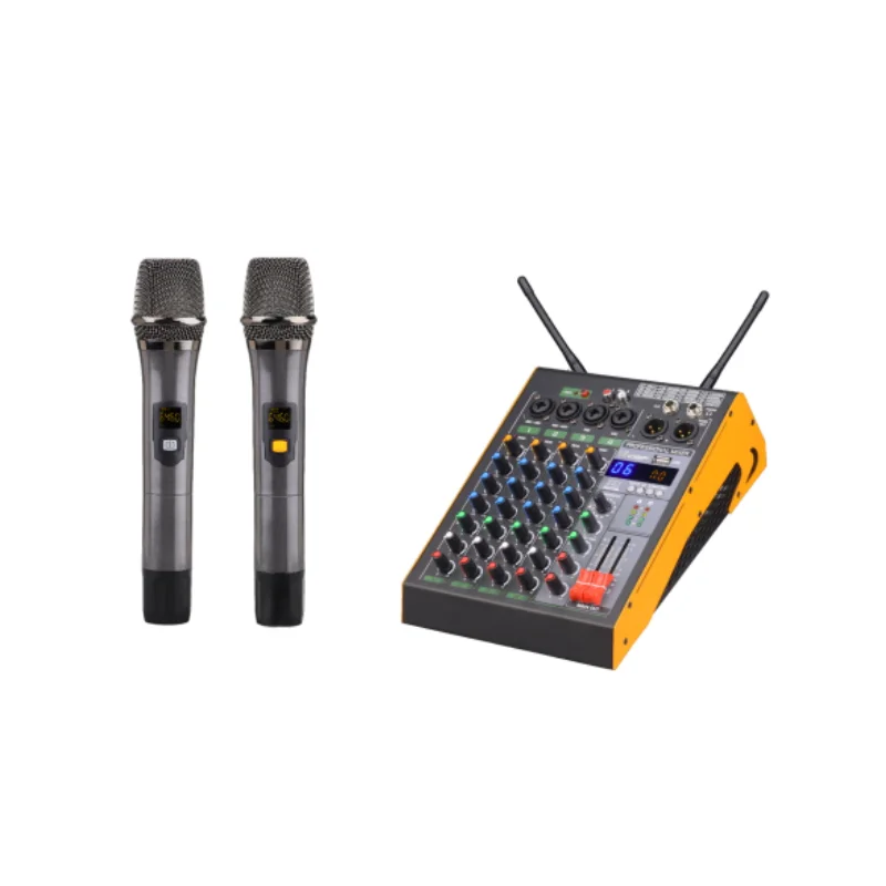 Portable 16DSP 4-Channel USB BT Power Mixer Intelligent Bluetooth Type Studio DJ Recording Monitor Audio Sound Card Microphone