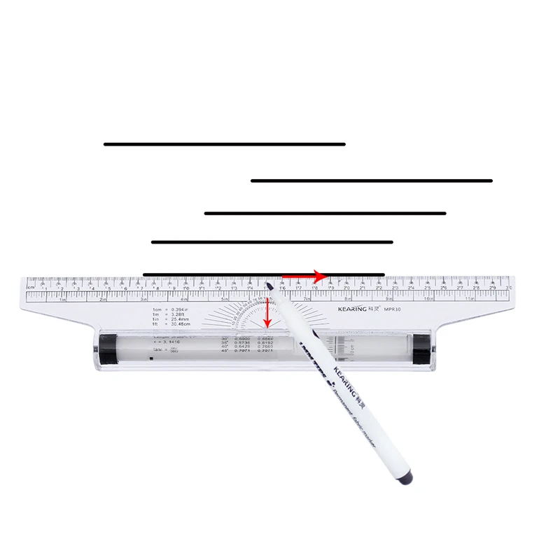 KEARING #MPR30 ARCHITECTURAL PARALLEL RULER DRAWING RULER,SOLID ANGLE ROLLING RULER designers