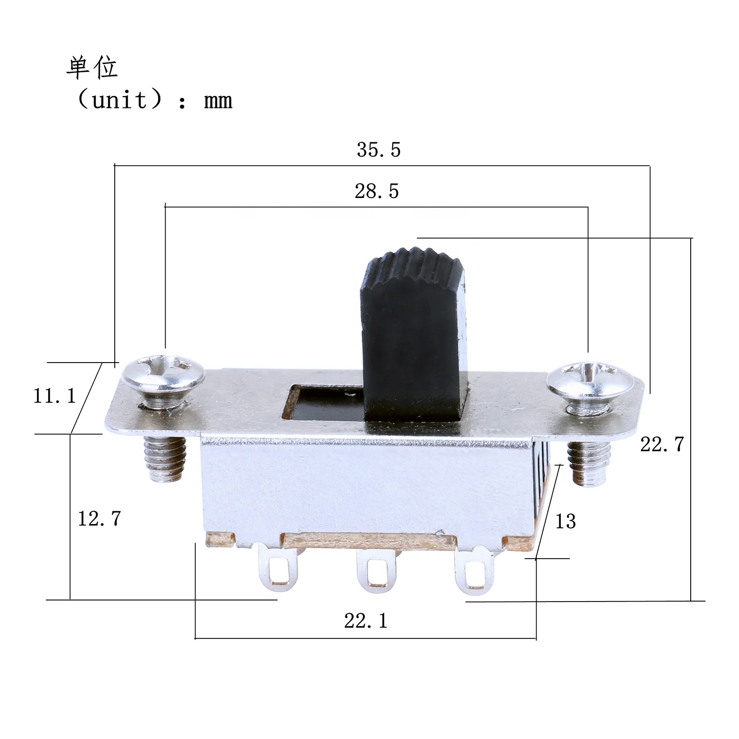 Оптовая продажа 2P3T панель слайд-переключатель 6A/125V 3A/250V переменного тока миниатюрные переключатели слайд-переключатели