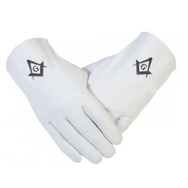 100%  Cotton pure white custom  Masonic Regalia Gloves