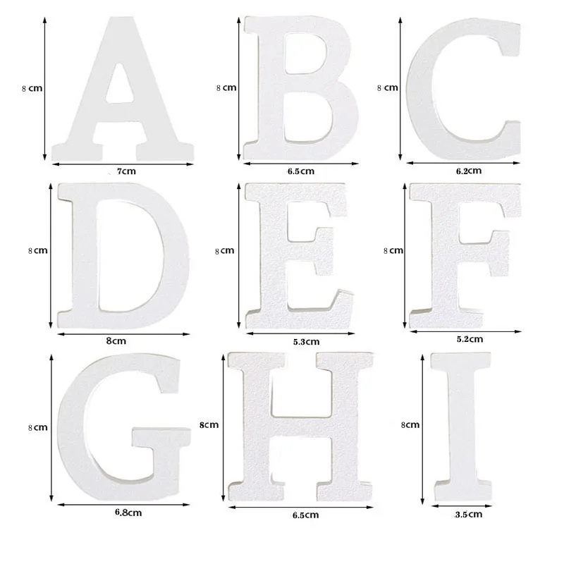 Classic White Wooden Letters Ornaments Free Combination Wooden Letters Wall Decorative Party Decorative Wooden Letters