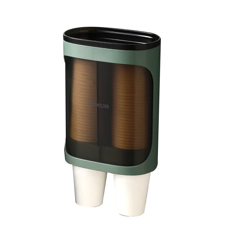 Household wall mounted disposable automatic cup remover punch free water dispenser rack paper cup holder