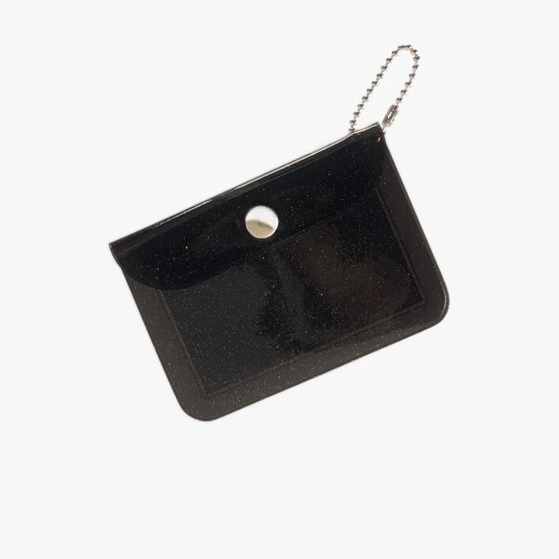 Fashion PVC clear wallet women small keychain transparent waterproof mini coin purse for kids girls