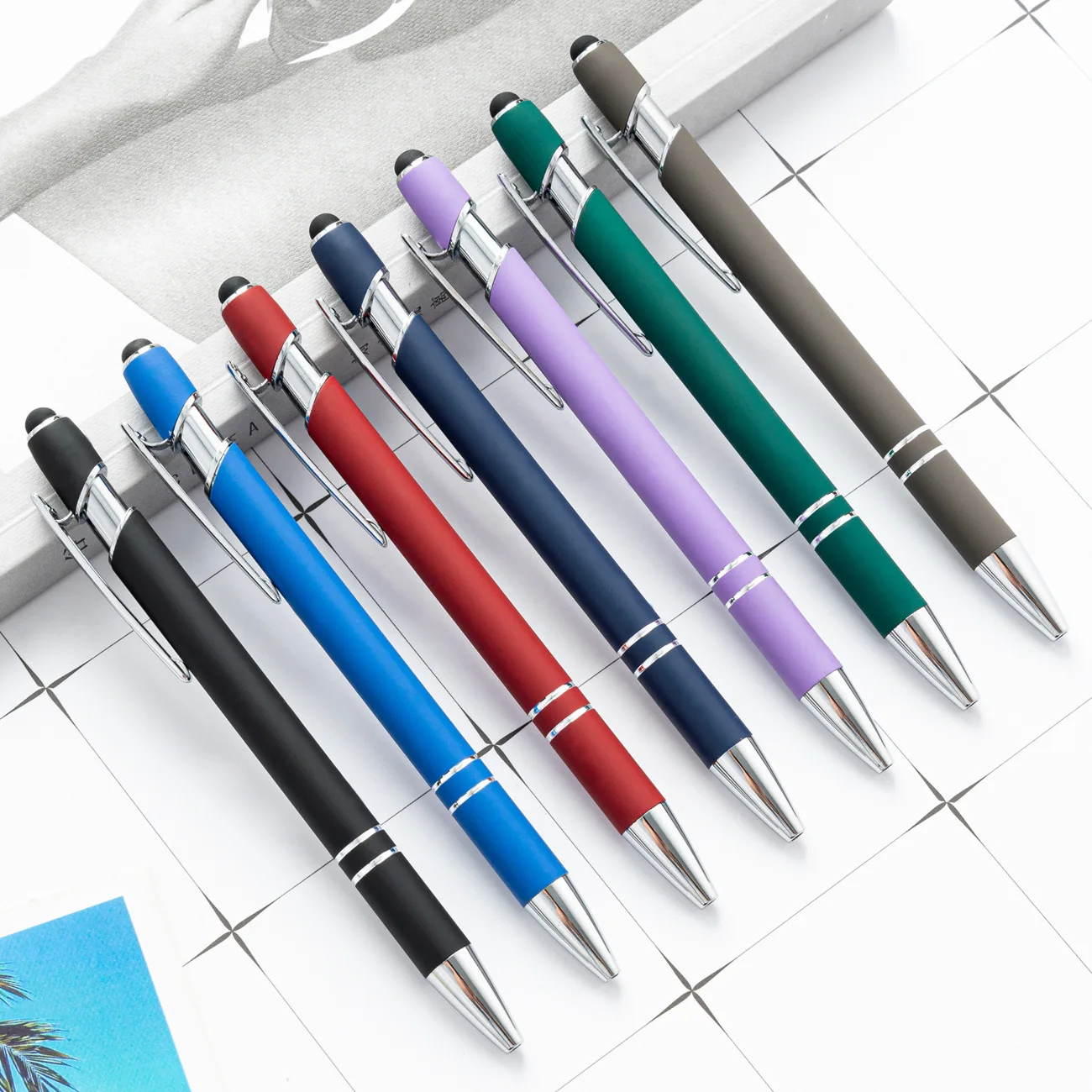 2023 Custom high quality Twistable white red metallic metal promotional and cheap price aluminum ballpoint ball pen
