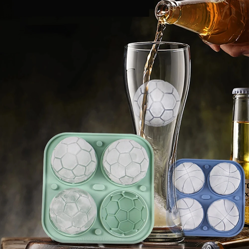 2023 Ball Series Lattice Whisky Sports Creative Rugbybal Football Basketball Ice Ball Maker Silicone Ice Mold Tray