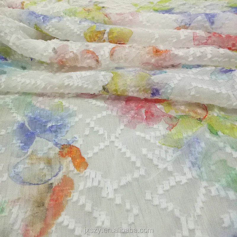 chinese silk fabric dots jacquard silk fabric for dress
