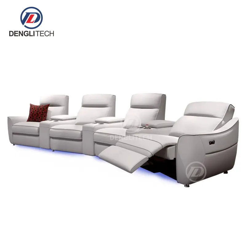 New Model Legs Metal Royal Sofa Bed With Cup Holder Theatre Furniture Modern Vacuum Compressed Corduroy Theater Sofa Designs