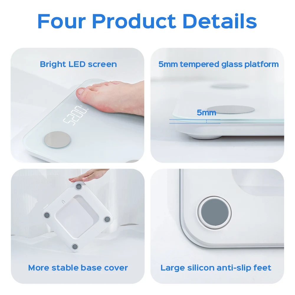 Welland New Smart Body Fat Scales Weight Personal Smart Body Scale