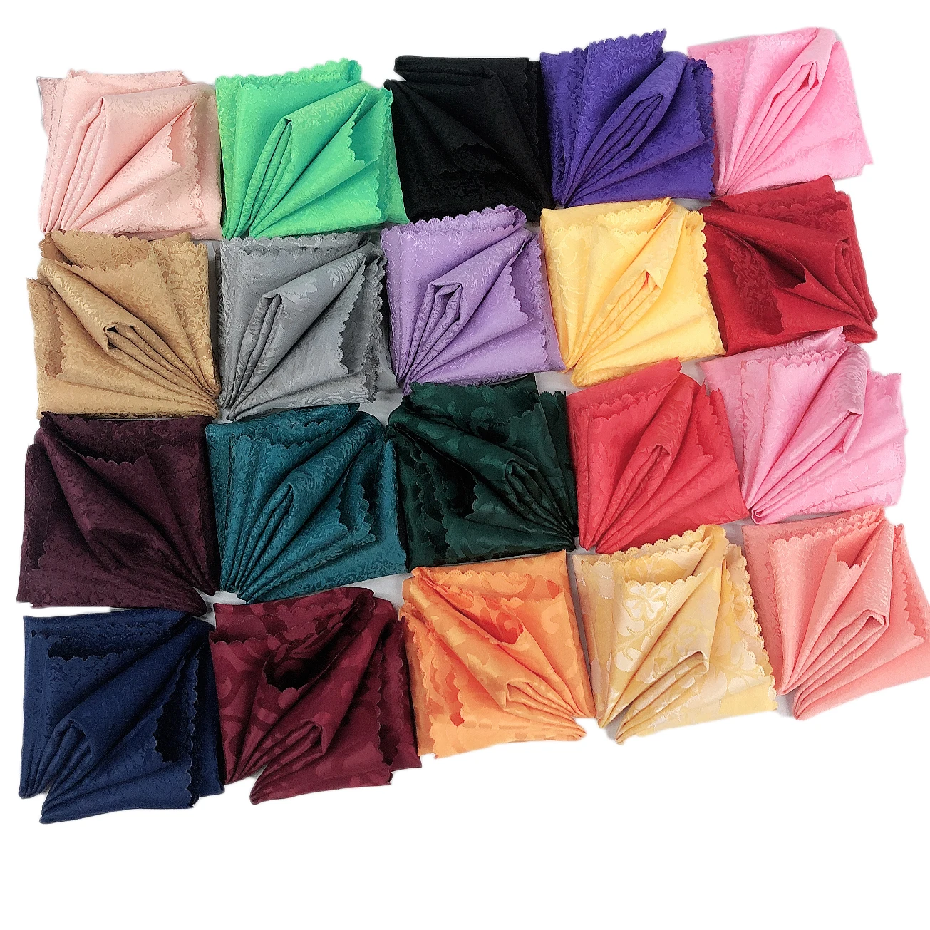 Multi Colors 20 Inch Square Premium Polyester Cloth Napkins For Wedding Party