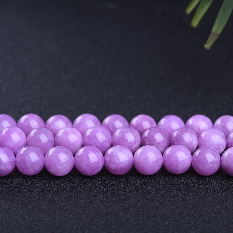 Natural Topaz Stone Natural Stone Supplier Loose Round Beads Dyed Purple Quartz  Purple Mica for DIY Jewelry Making