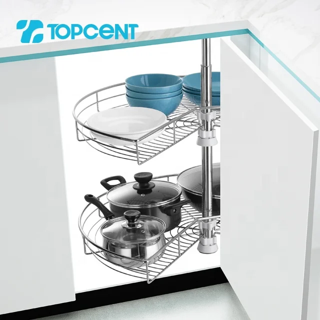 3/4 круглая корзина TOPCENT Волшебный уголок для кухонного шкафа