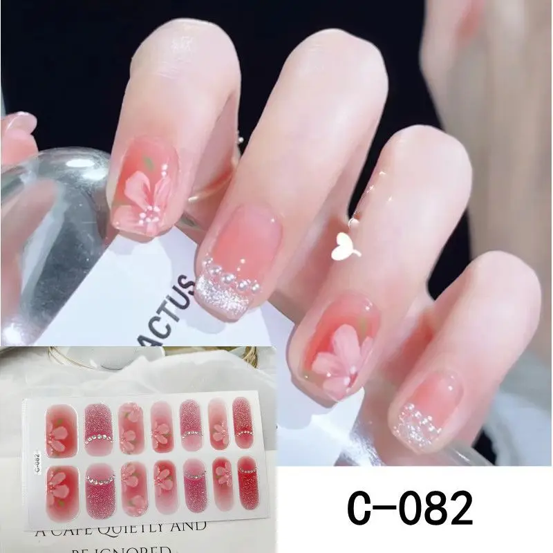 Semi Cured Wraps Long Lasting Gel Nail Stickers Sticker Decals Nail Gel Stickers UV Crayon Gel Paint For Nail