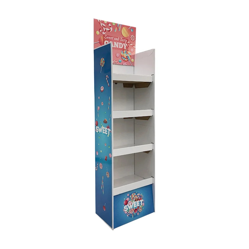 floor carton standing display holder cardboard store mini market shelves display racks store shelves candy display racks