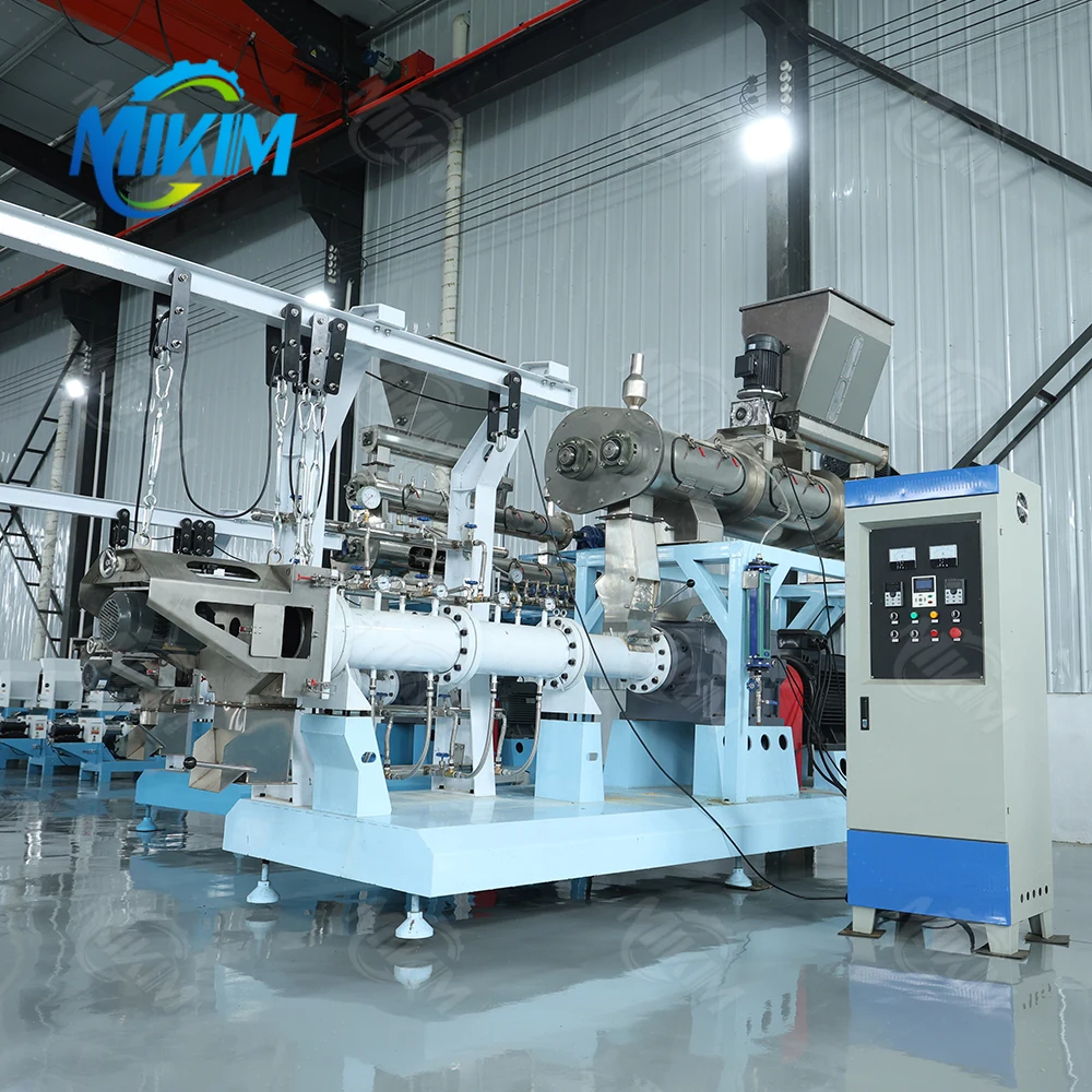 Wet Type Tilapia Floating Fish Feed Pellet Mill Extruder / Automatic Twin Screw Feed Extruder Making Machine