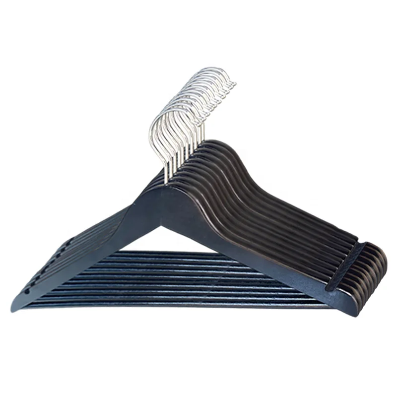 30 Pack Wooden Coat Hangers Black Adult Men  Clothes Hangers for Shirts Jackets Dress