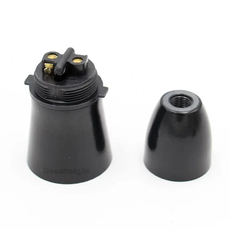 Non Switched B22 Standard Light Socket Black White Pendant Lamp Holder