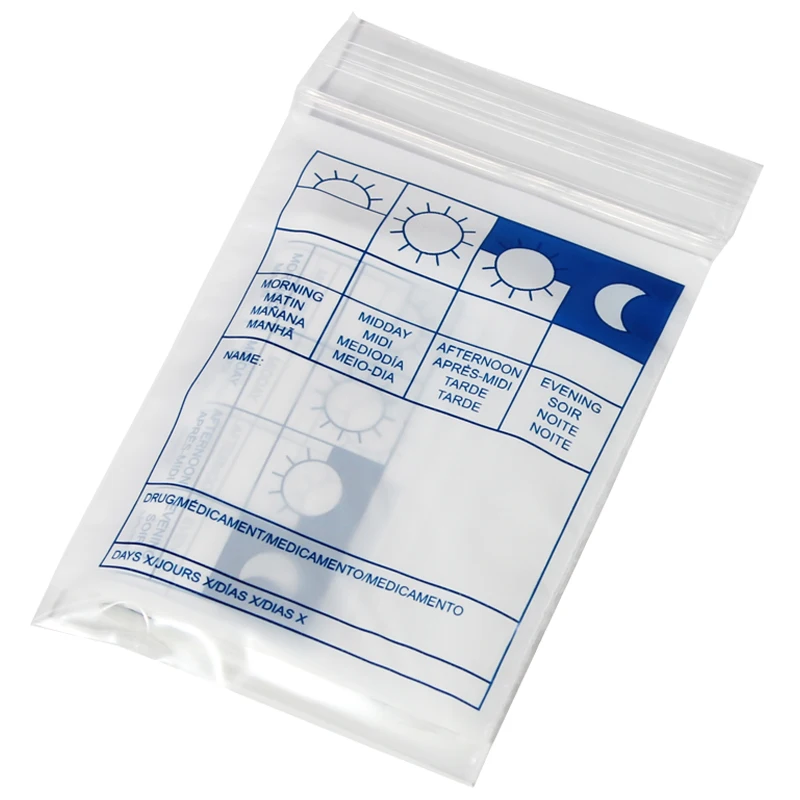 AIUDO Cheaper Custom Printed Hospital Small Plastic Zipper Ziplock Packaging Pack Drug Mini Zip Lock Plastic Pill Packaging Bag