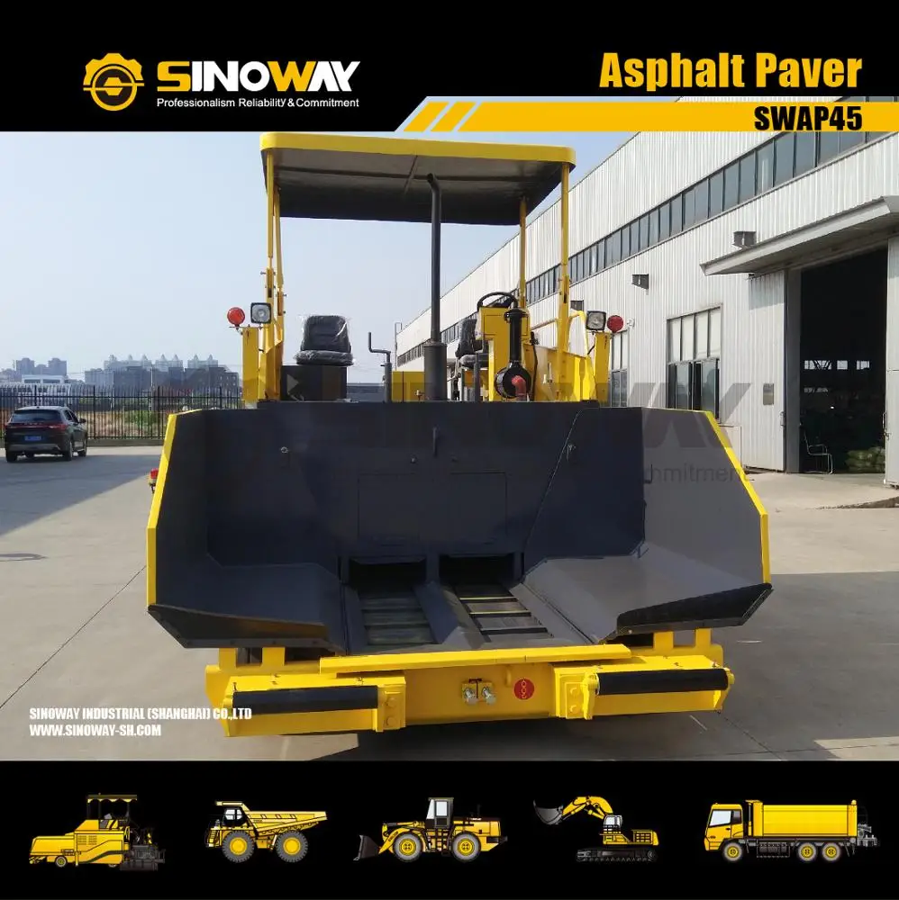China New Wheeled Asphalt Paver Machine 4.5 m Road Finisher