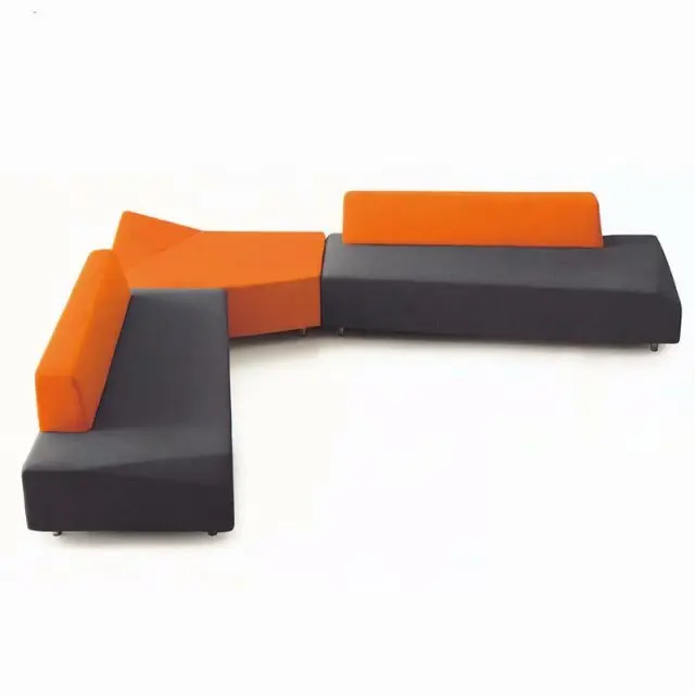 Commercial office  sectional fabric sofa VIP reception sofa room design for direct designer I shaped sofa