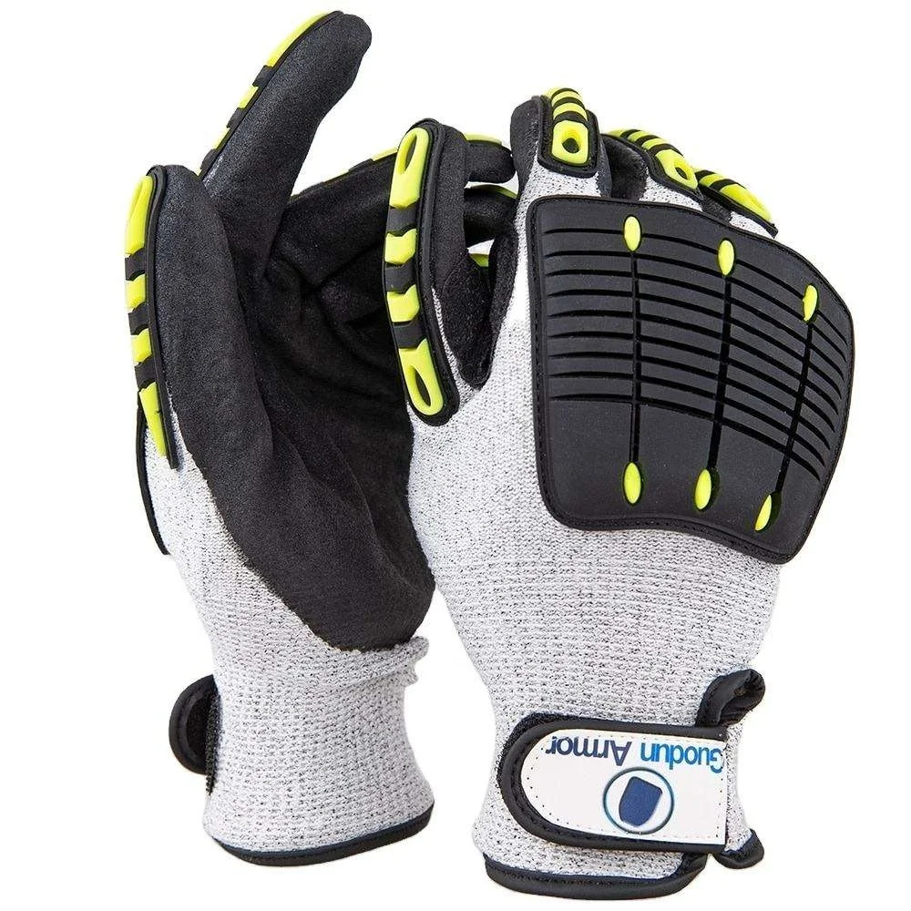 Antivibration Gloves Oil Resistant Armor Gauntlet Impact Resistant Cut Resistant Work Anti Vibration Gloves