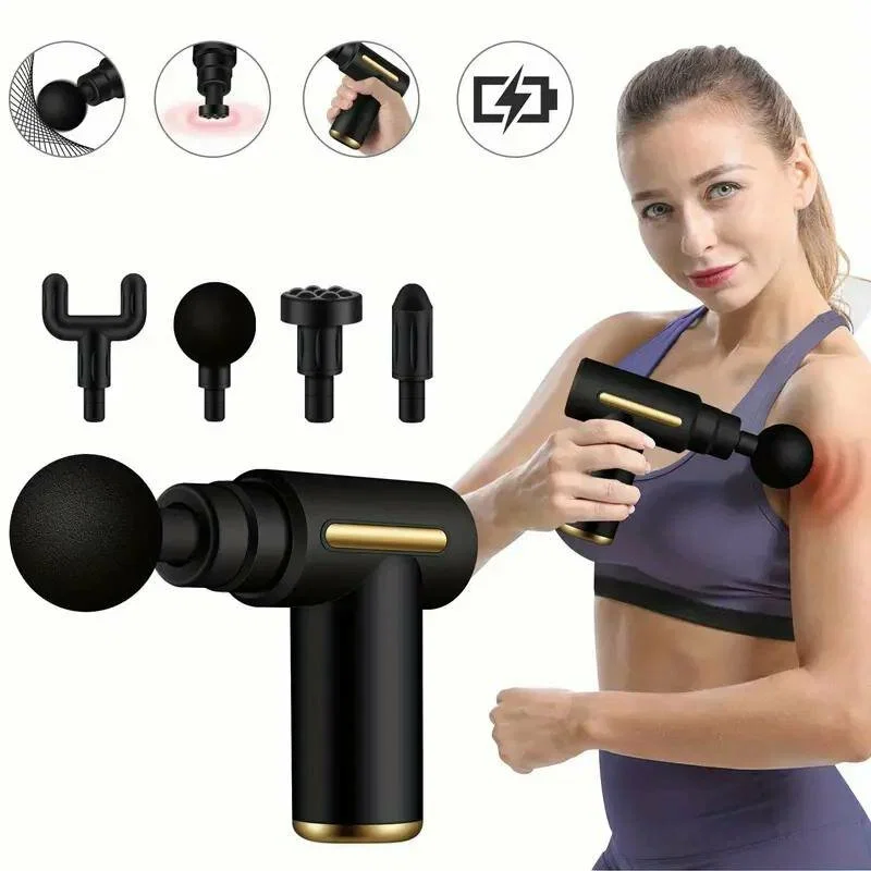 Sports Mini Massage Gun 6 Speed Deep Tissue Vibration Relax Relieve Fatigue Handheld Lightweight Fascia Massage Gun