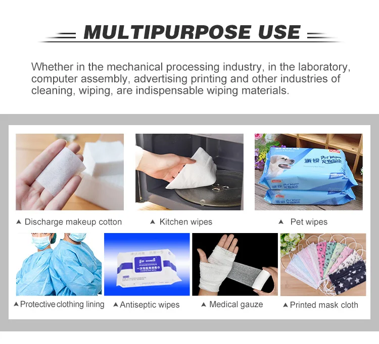 Custom Plain Weave Viscose Poly Spunlace Nonwoven Fabric For Disposable Dry Towel