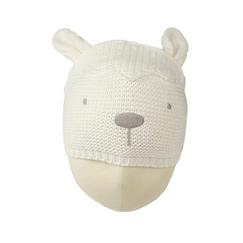 
Factory direct sale high quality baby knitted hat mittens set cartoon animal style 